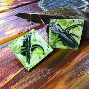 Hand Painted Abstract Earrings